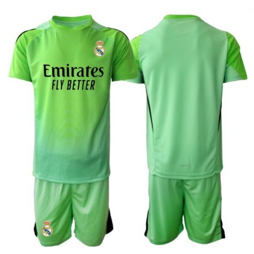 Maglie da calcio Real Madrid Portiere Seconda Maglia Bambino 2025-26 Manica Corta (+ Pantaloni corti)